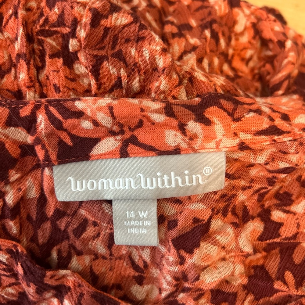 Woman Within short sleeve button front dress 14W - Picture 3 of 10